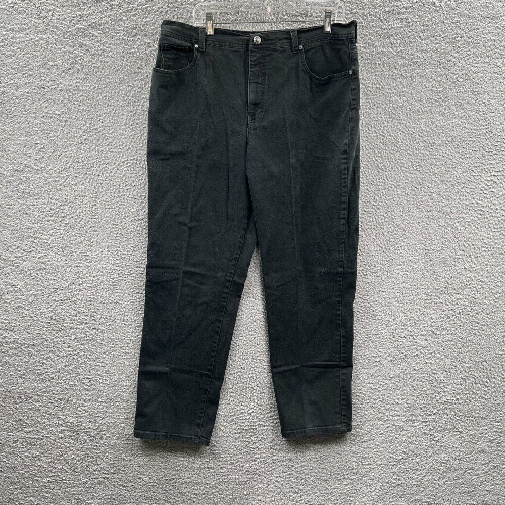 Gloria Vanderbilt Womens Jeans 18 Black High‎ Rise Zip Front Straight Leg Pants